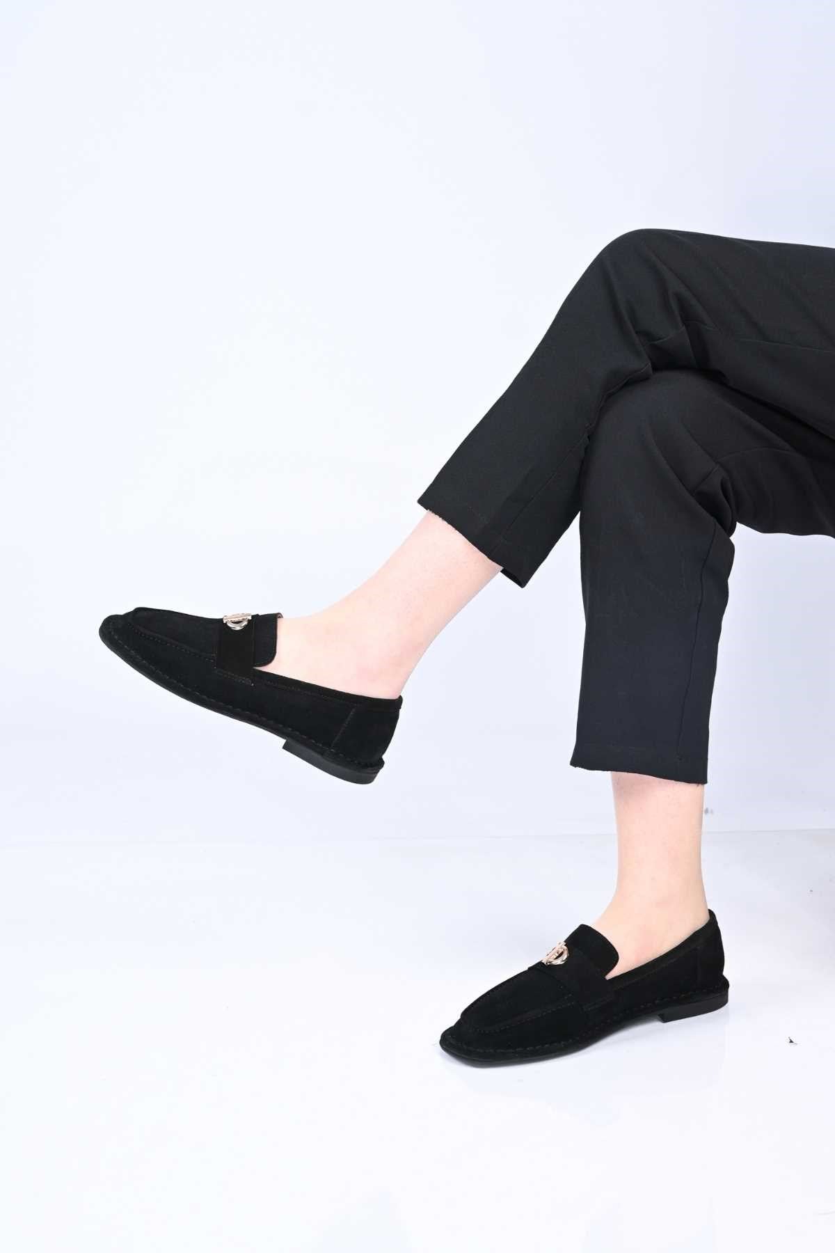 Bestello Genuine Leather Loafer with Buckle, Slip-On, Thermo Sole 332-25518 Women's Shoes