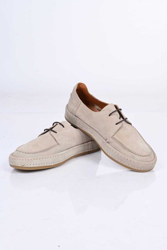 Bestello Lace-Up Genuine Leather Loafers with Rubber Sole 174-1875 Men's Shoes