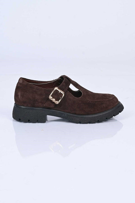 Bestello Slip-On with Belt Buckle, Thermo Sole, Genuine Leather Casual 345-4223 Women's Shoes