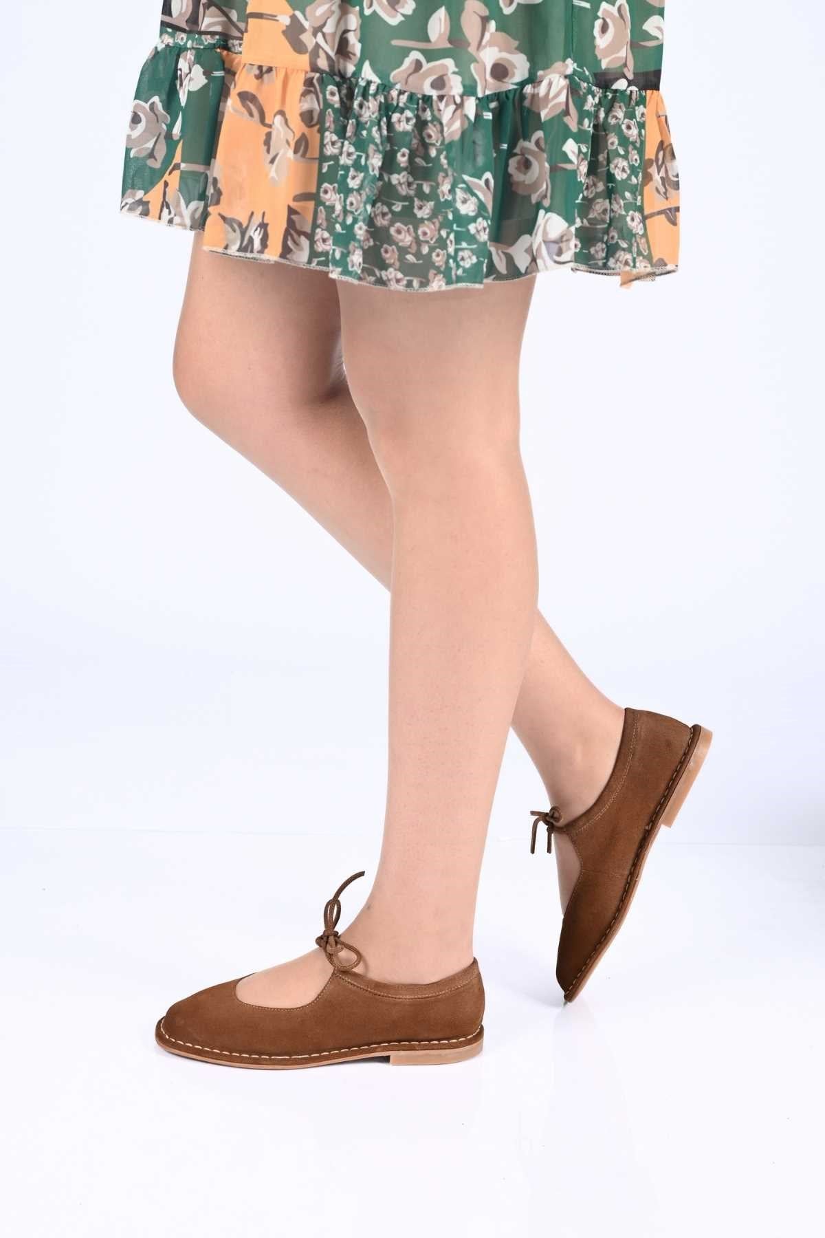Bestello Lace-Up Genuine Leather Ballet Flats with Thermo Sole 332-25520 Women's Shoes