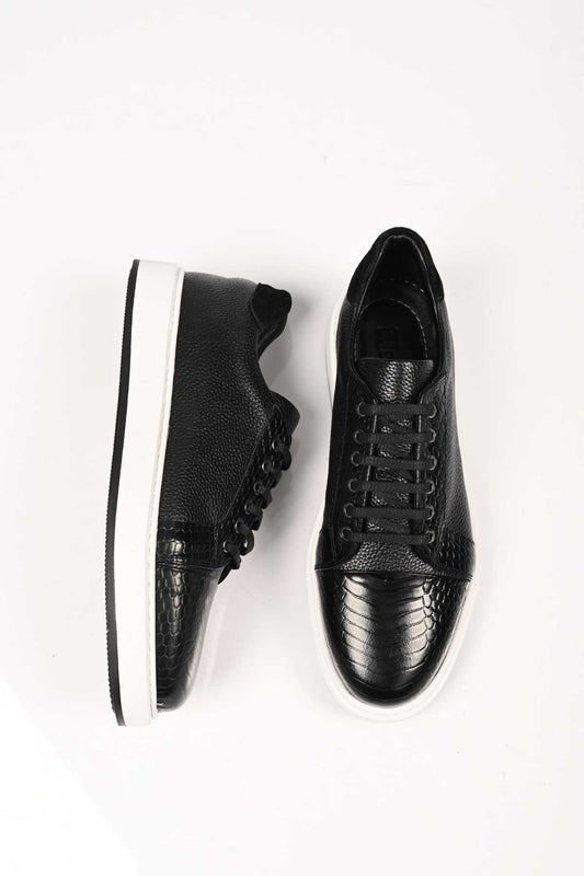 Bestello Lace-Up Genuine Leather Sneakers with EVA Sole 172-64340 Men's Shoes