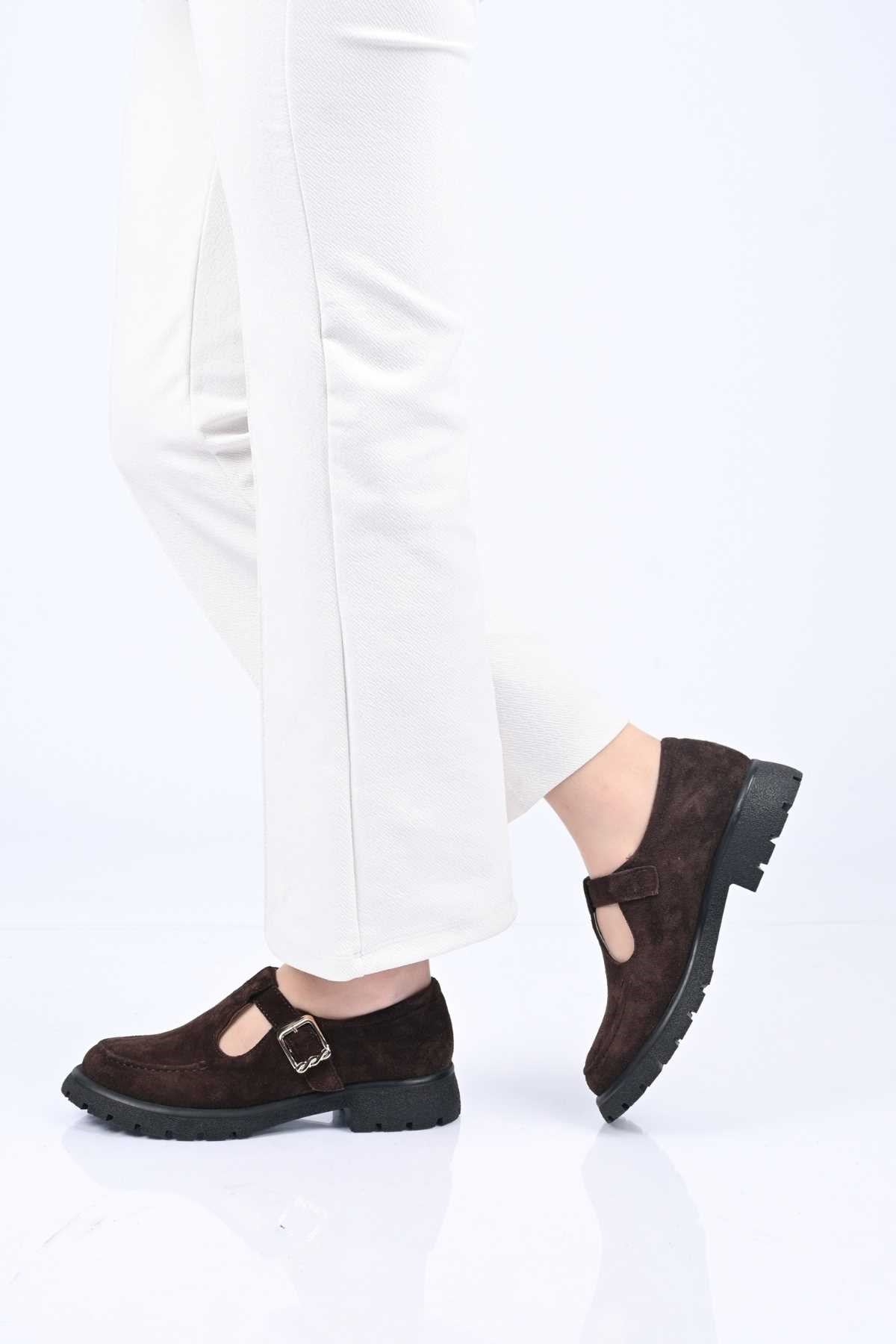 Bestello Slip-On with Belt Buckle, Thermo Sole, Genuine Leather Casual 345-4223 Women's Shoes