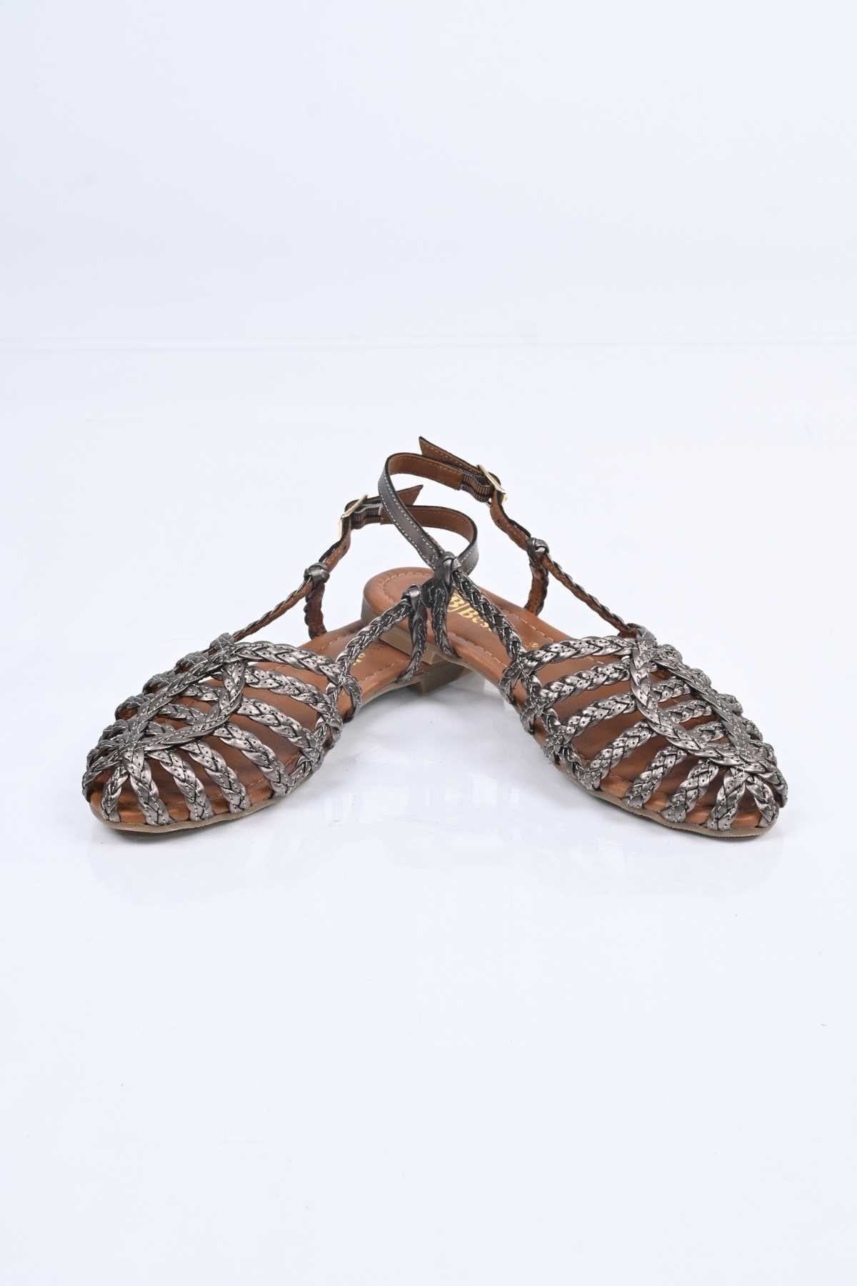 Bestello Braided TPU Sole Genuine Leather Backless Sandals 344-114-251607 Women's Sandals