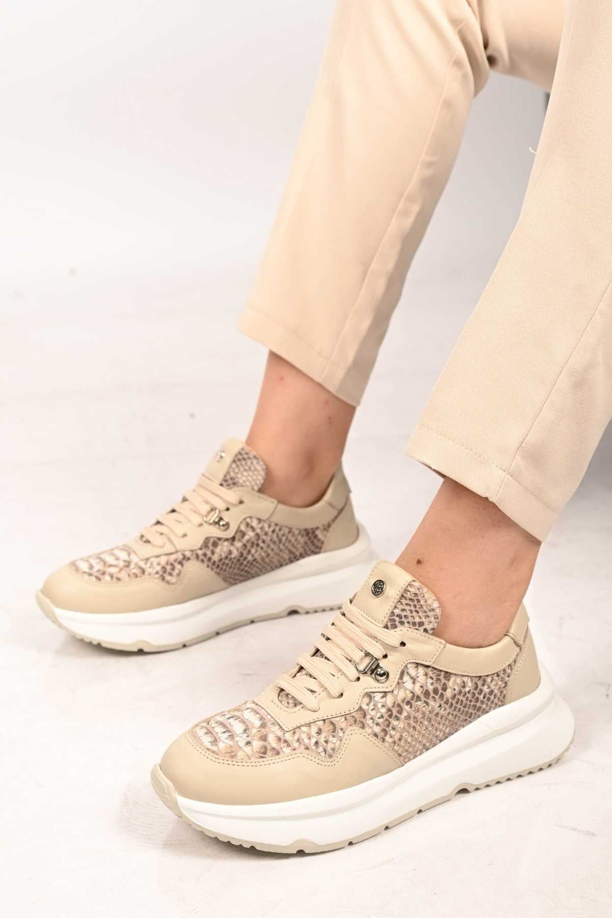 Bestello Lace-Up EVA Sole Genuine Leather Sneakers 101-4406-01 Women's Shoes