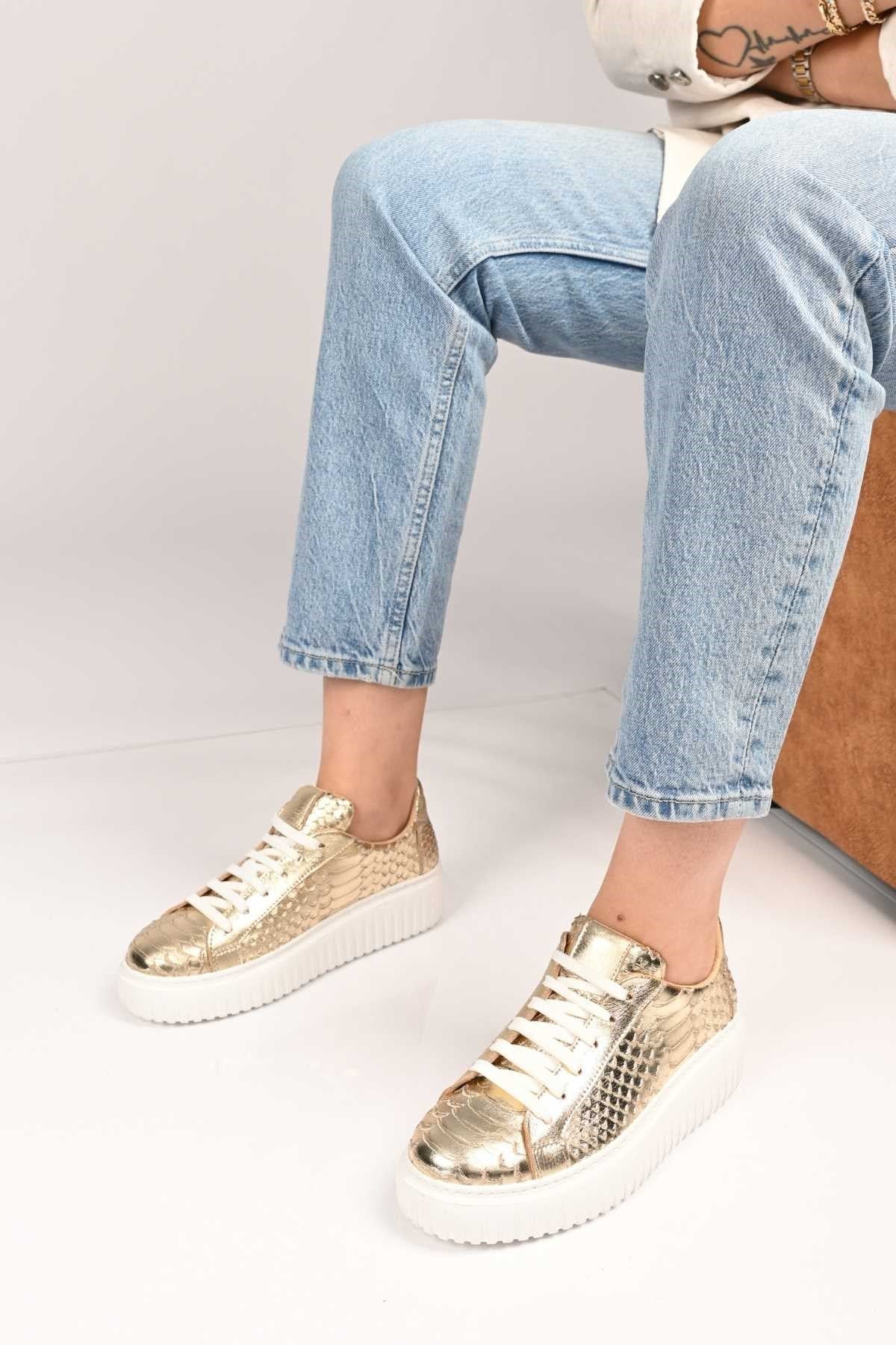 Bestello Lace-Up EVA Sole Genuine Leather Sneakers 101-4406-01 Women's Shoes