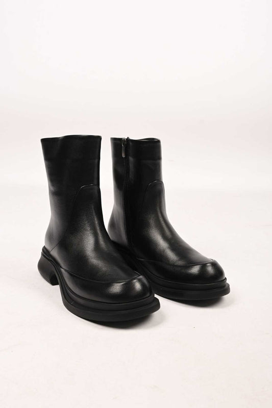 Bestello Lace-Free Zip-Up Genuine Leather Casual Boots with Thermo Sole 336-01189 Women's Boots
