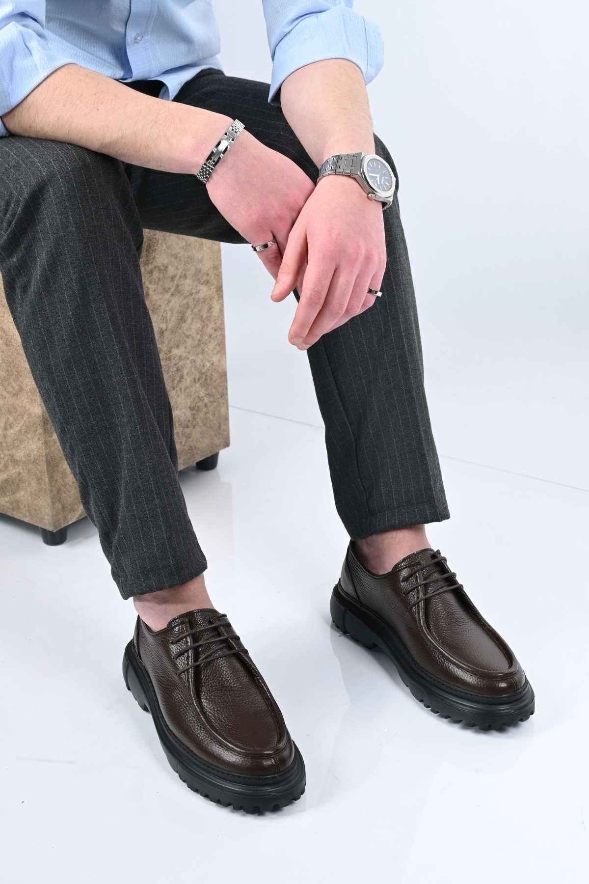 Bestello Lace-Up Genuine Leather Casual Men's Shoes with EVA Sole 179-100