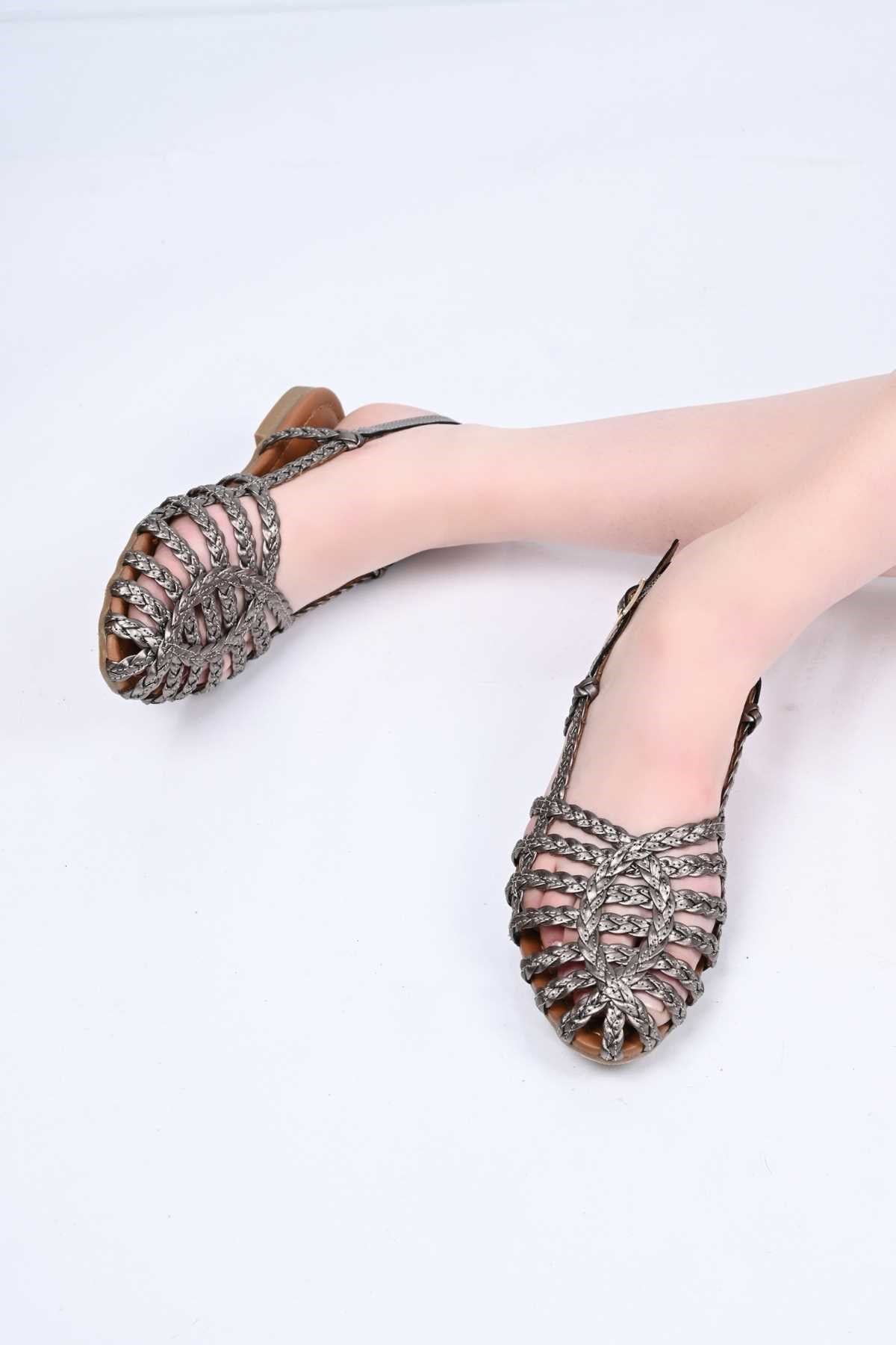 Bestello Braided TPU Sole Genuine Leather Backless Sandals 344-114-251607 Women's Sandals