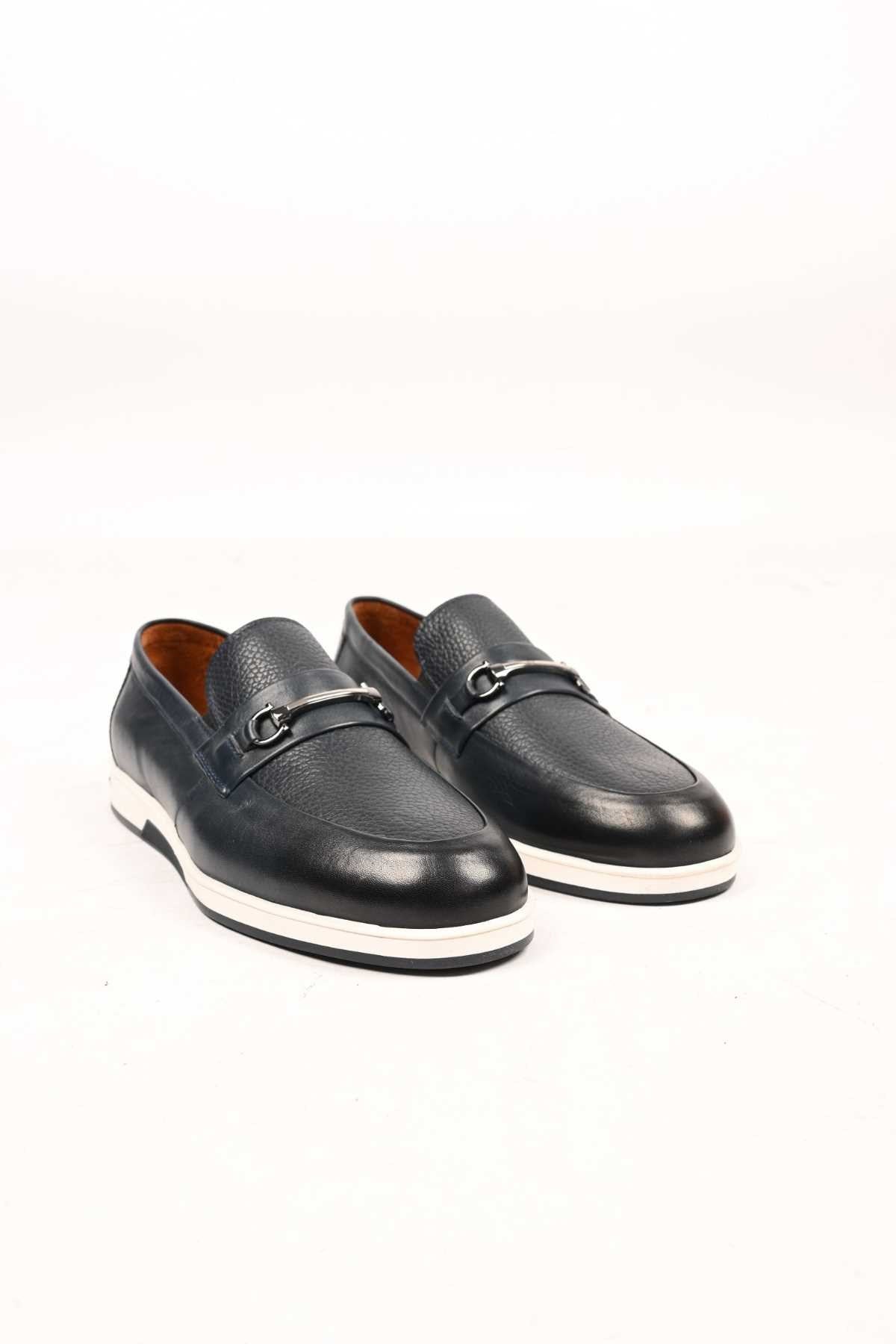 Bestello Slip-On Buckle Loafers with Thermo Sole Genuine Leather 333-5582 Men's Shoes