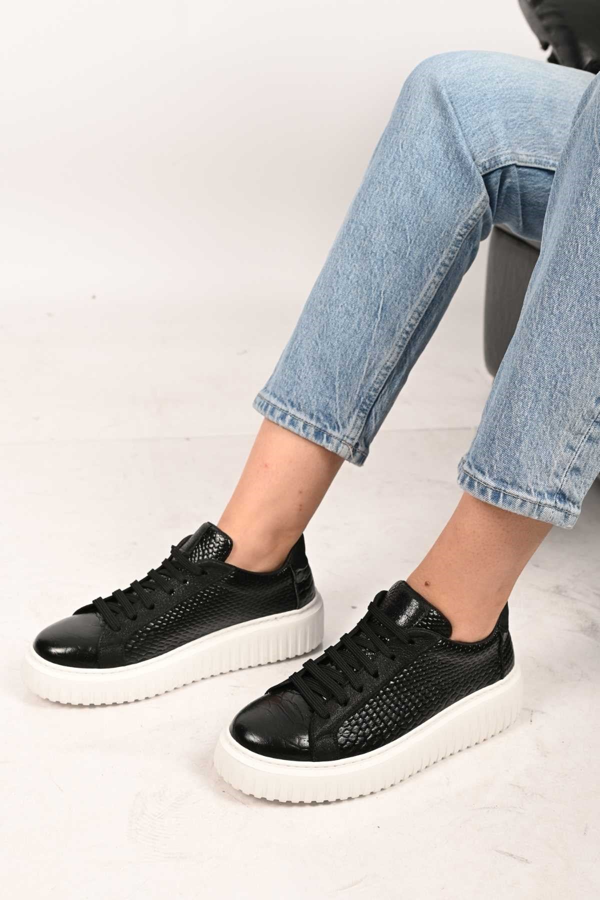 Bestello Lace-Up EVA Sole Genuine Leather Sneakers 101-4406-01 Women's Shoes