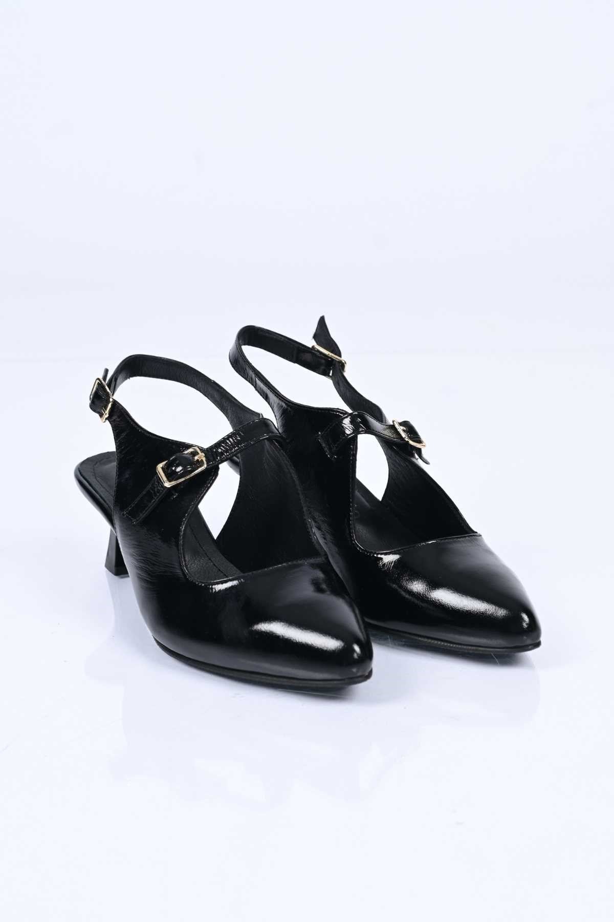 Bestello Slip-On Genuine Leather Open-Back Pointed-Toe Stiletto Heel Shoes with Neolite Sole 342-561 Women's Shoes