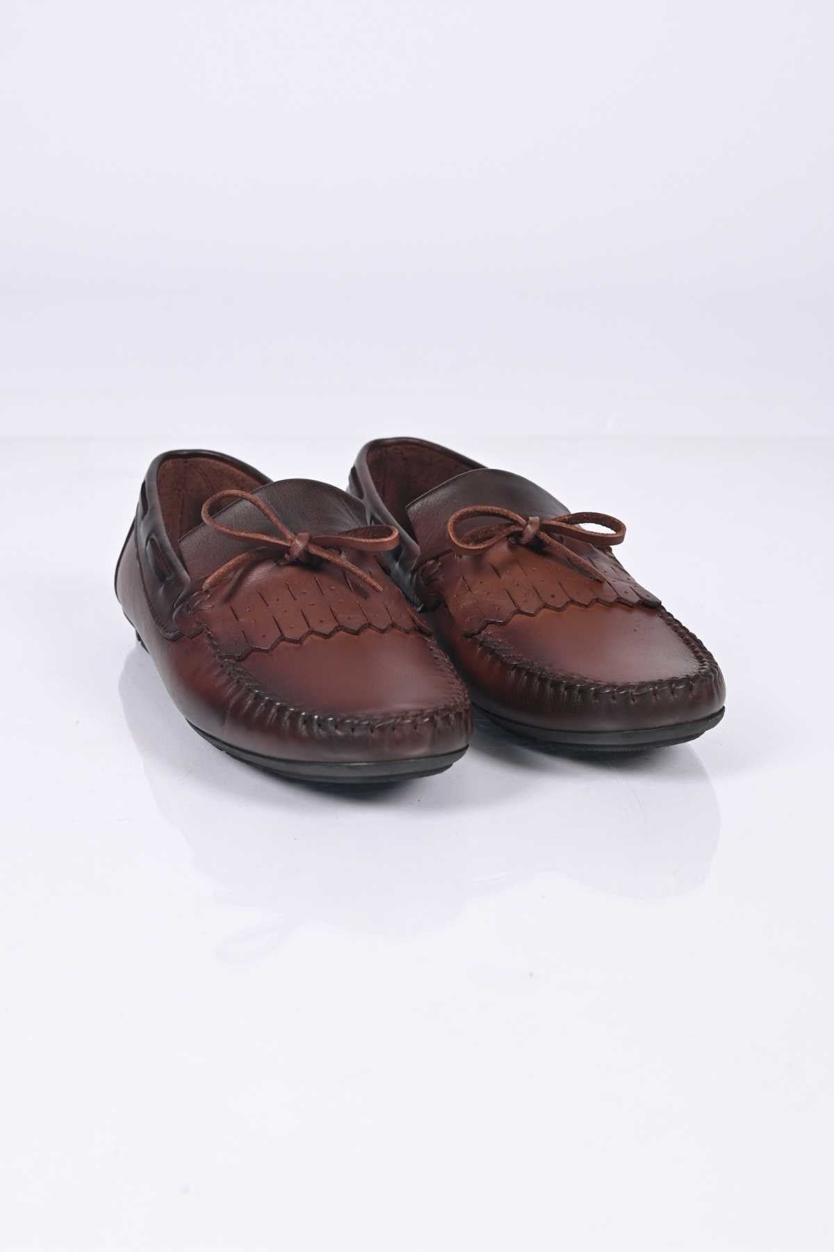 Bestello Slip-On Loafers with Bow, Genuine Leather, Polyurethane Sole, Model 028-2060-26Y Men's Shoes