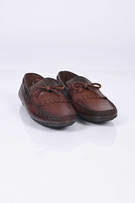 Bestello Slip-On Loafers with Bow, Genuine Leather, Polyurethane Sole, Model 028-2060-26Y Men's Shoes