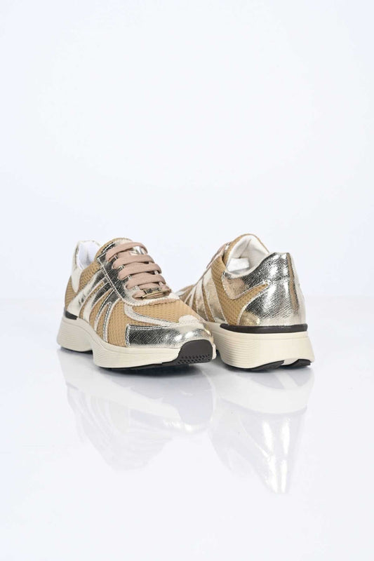 Bestello Lace-Up Thermo Sole Textile Genuine Leather Sneakers 338-7106 Women's Shoes