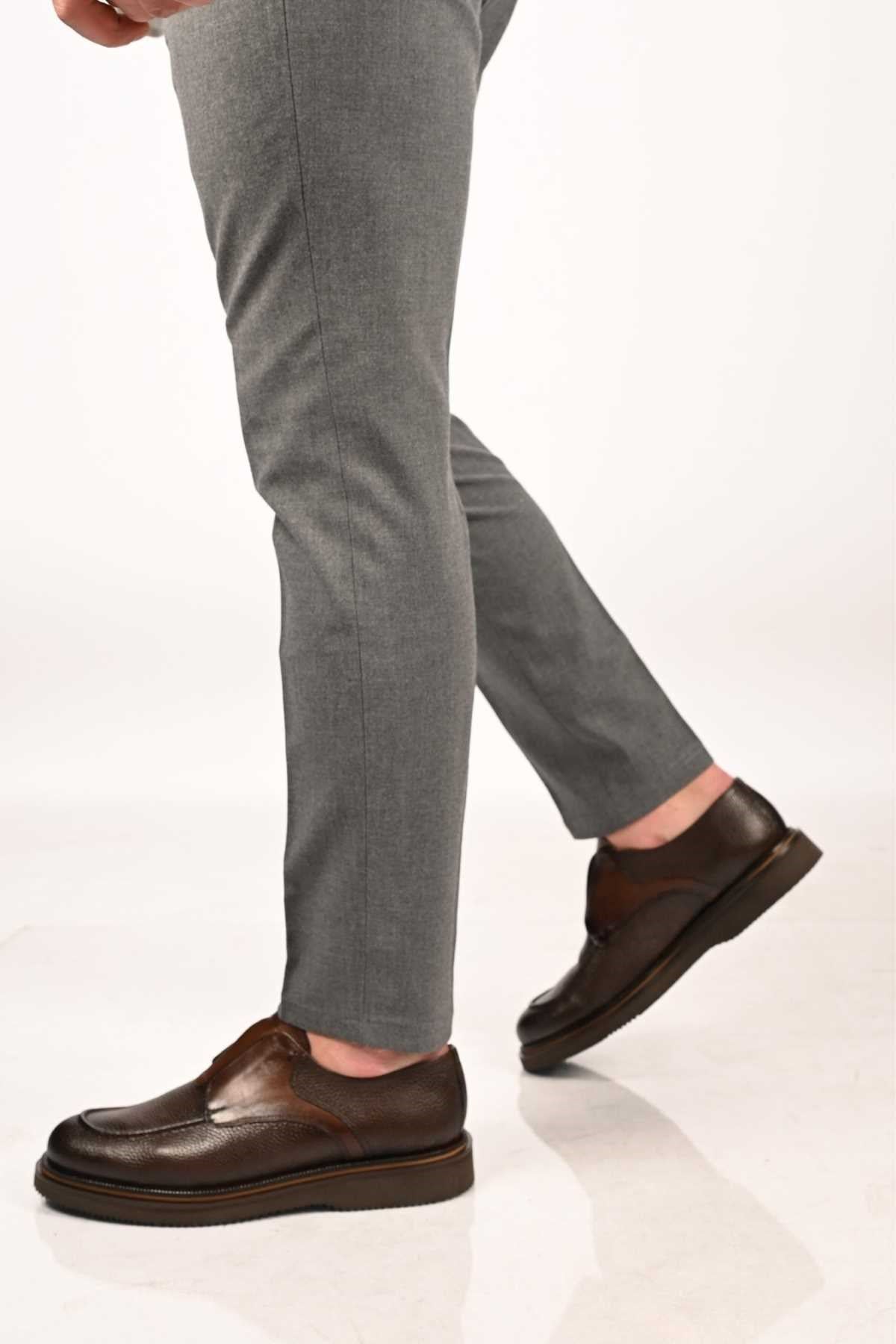 Bestello Slip-On Genuine Leather Loafers with Elastic and EVA Sole 172-65114 Men's Shoes