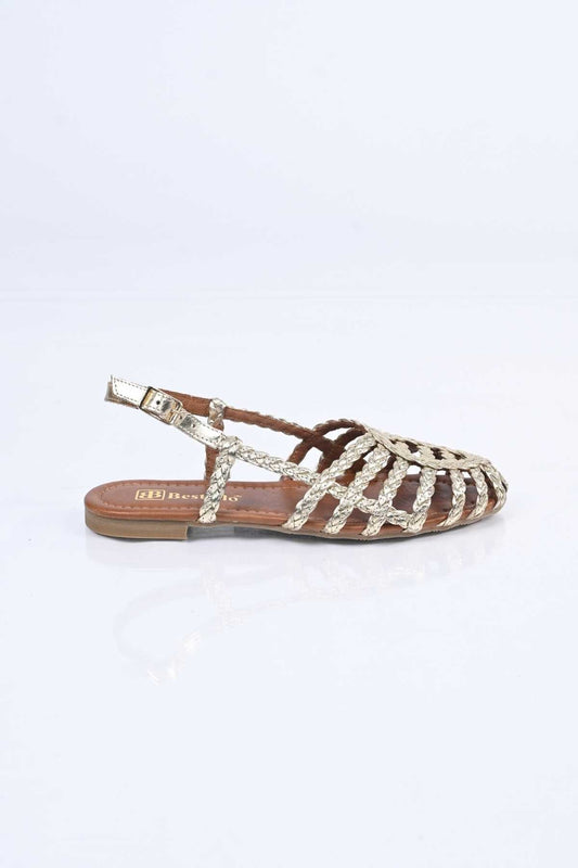 Bestello Braided TPU Sole Genuine Leather Backless Sandals 344-114-251607 Women's Sandals