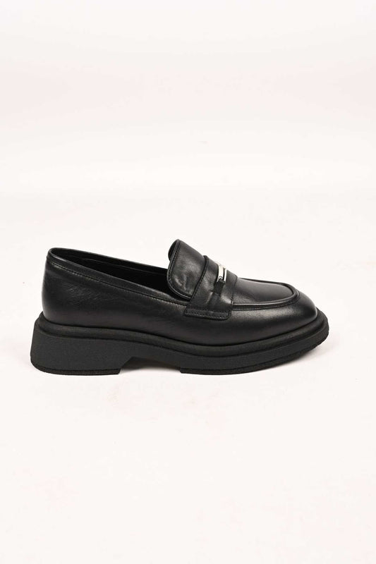 Bestello Slip-On Buckled Thermo Sole Genuine Leather Casual 334-1845-28 Women's Shoes