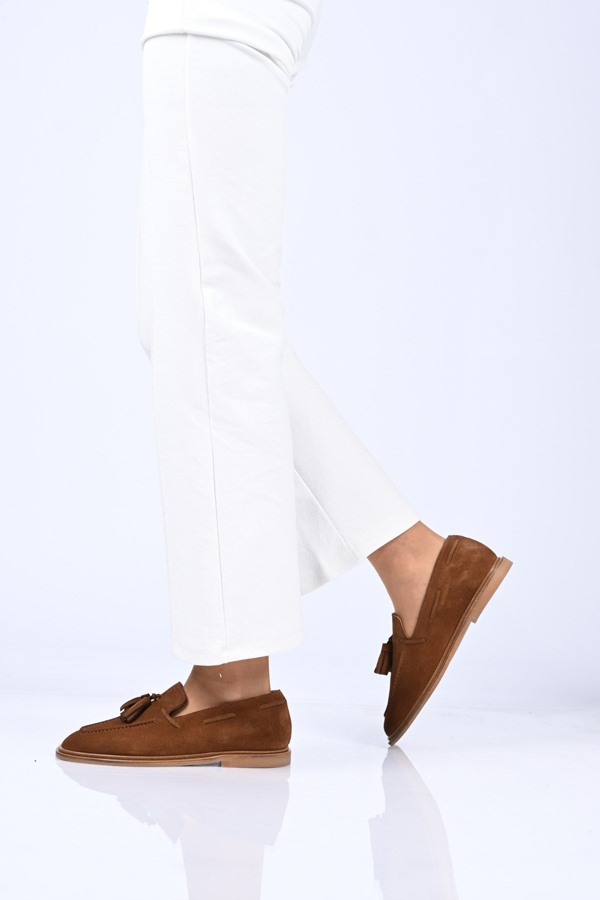 Bestello Genuine Leather Loafer with Tassels, Slip-On, Jordan Sole 332-26175 Women's Shoes