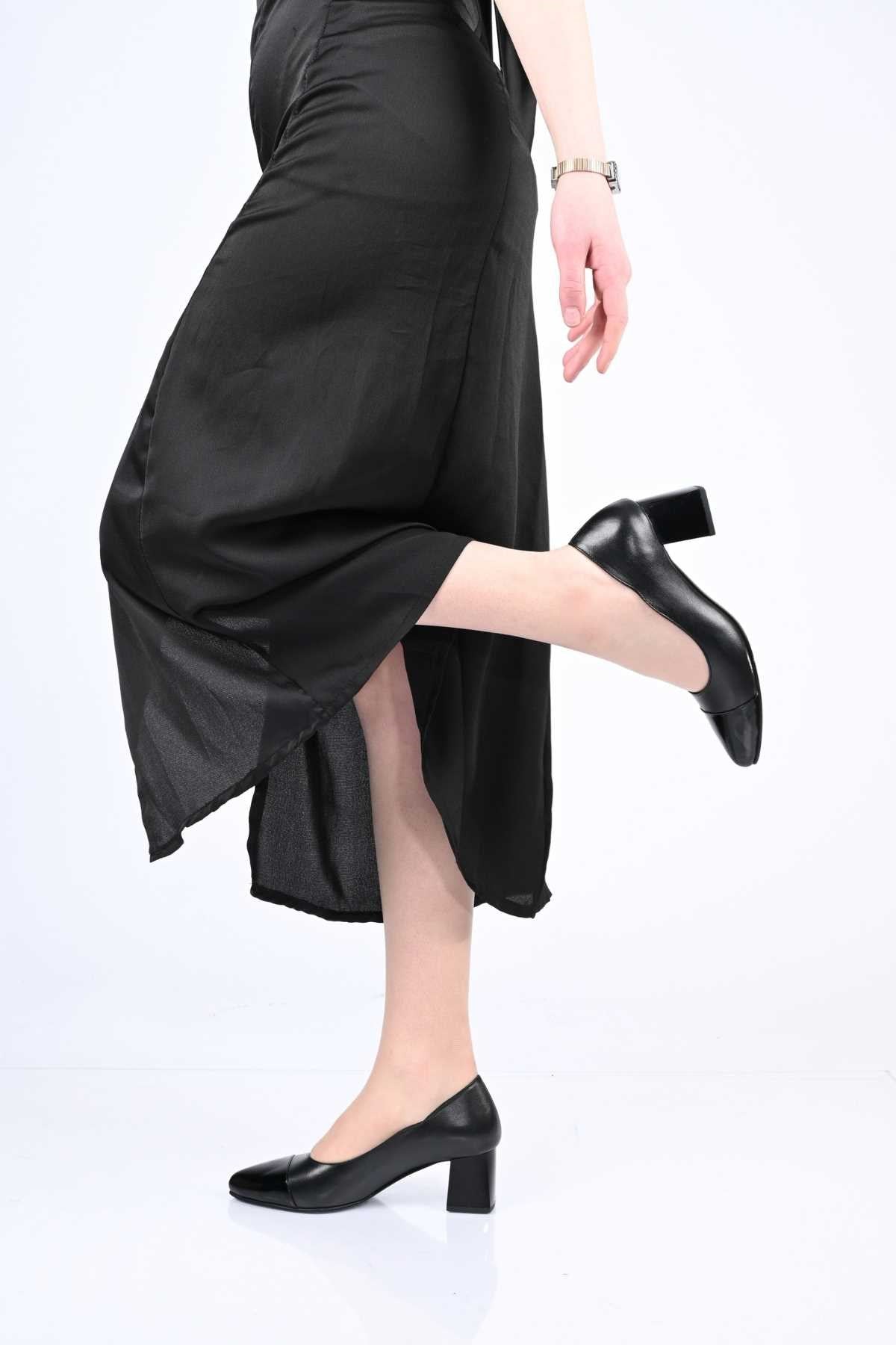Bestello Genuine Leather Slip-On Shoes with Neolite Sole and Thick Heel 342-536 Women's Shoes