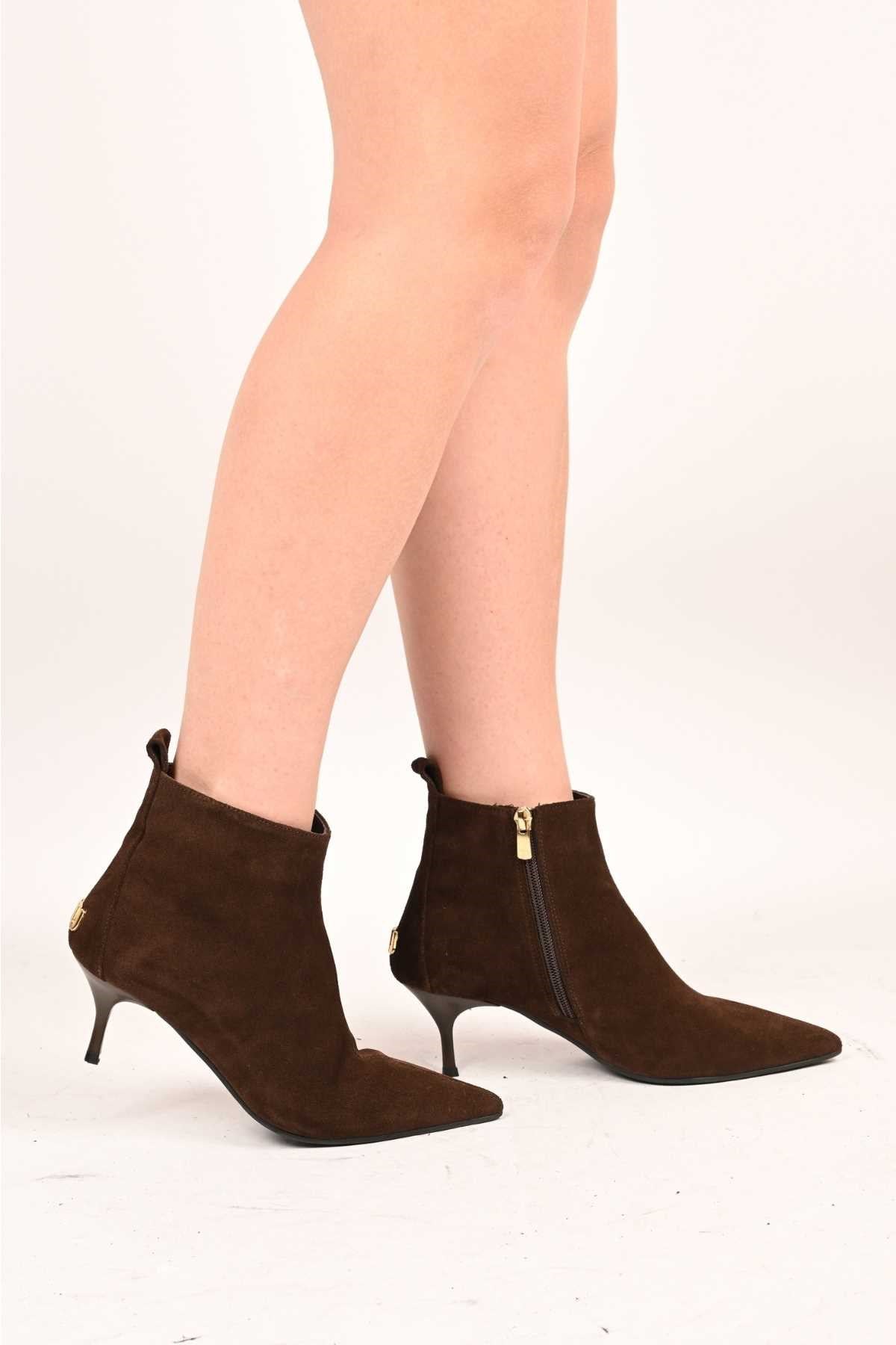 Bestello Slip-On Zip-Up Genuine Leather Boots with Neolite Sole and Slim Heel 337-2308 Women's Boots