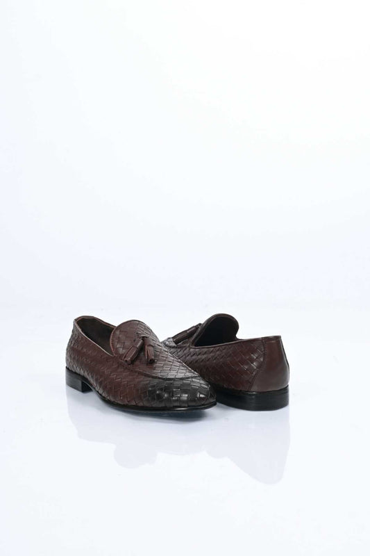 Bestello Slip-On Tassel Braided Genuine Leather Classic Shoes with Neolite Sole 333-2357 Men's Shoes
