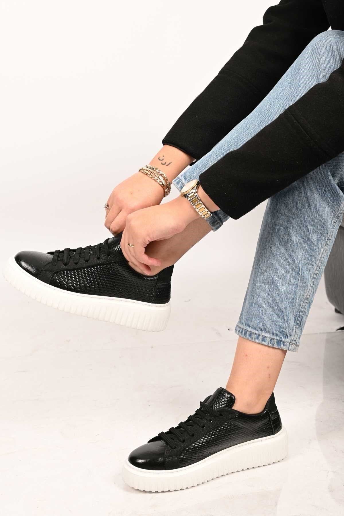 Bestello Lace-Up EVA Sole Genuine Leather Sneakers 101-4406-01 Women's Shoes