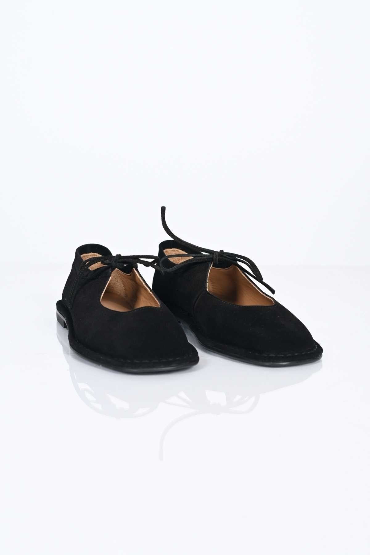 Bestello Lace-Up Genuine Leather Ballet Flats with Thermo Sole 332-25520 Women's Shoes