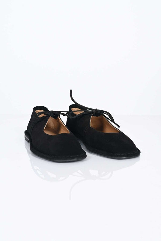 Bestello Lace-Up Genuine Leather Ballet Flats with Thermo Sole 332-25520 Women's Shoes