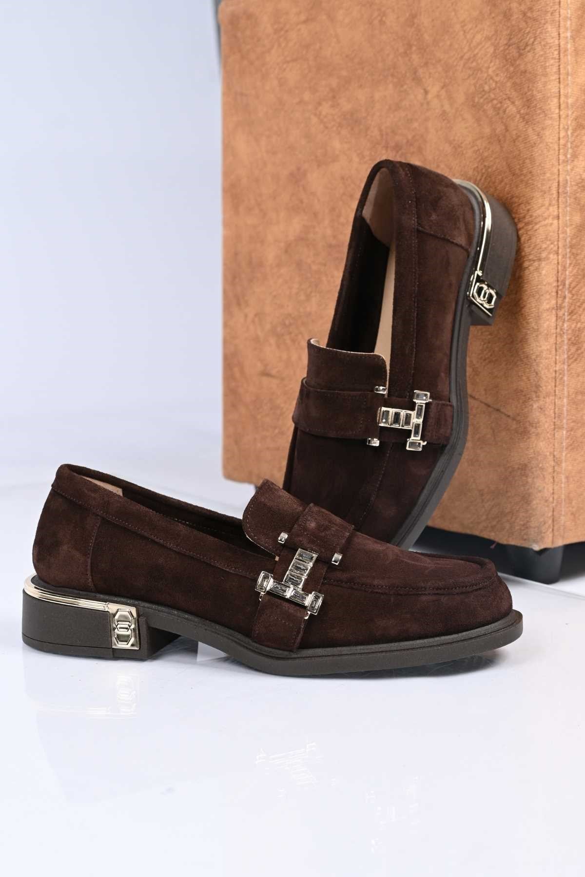 Bestello Genuine Leather Loafer with Buckle, Slip-On, Thermo Sole 340-2012 Women's Shoes