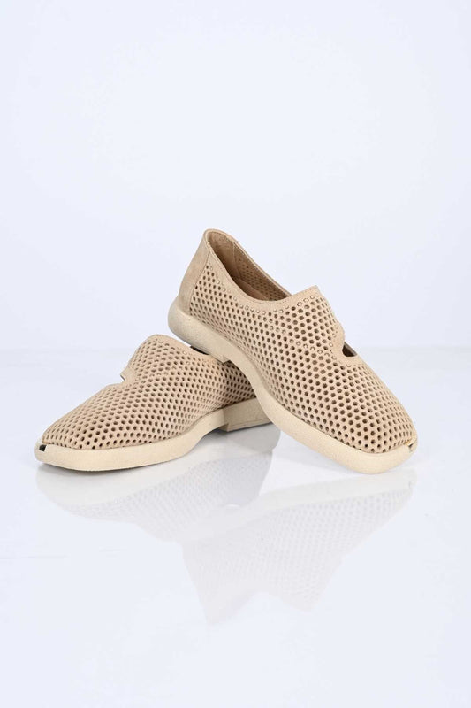 Bestello Slip-On Hook-and-Loop Fastened Shoes with Studs, Buckle Detail, Thermo Sole, Genuine Leather, Everyday Women's Shoes 338-7085