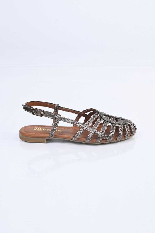 Bestello Braided TPU Sole Genuine Leather Backless Sandals 344-114-251607 Women's Sandals