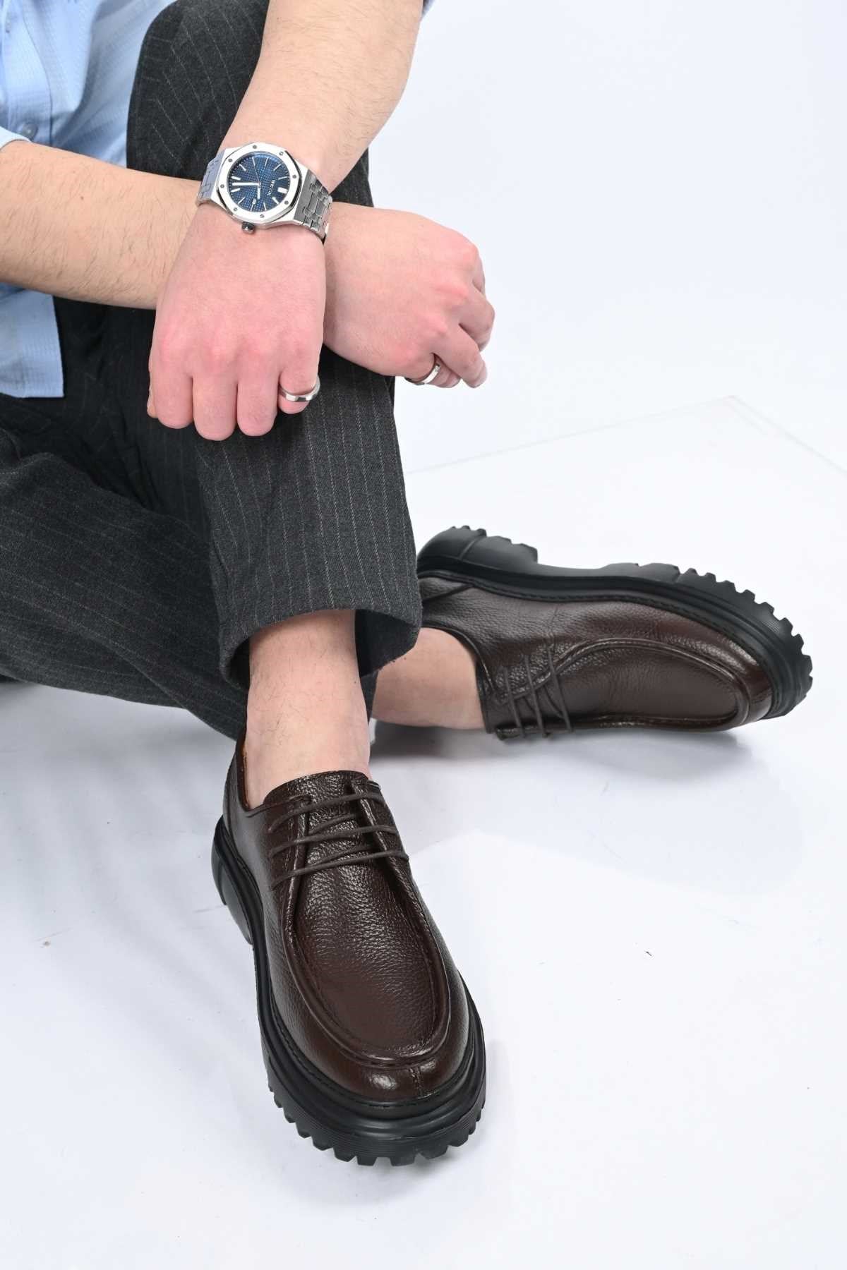 Bestello Lace-Up Genuine Leather Casual Men's Shoes with EVA Sole 179-100