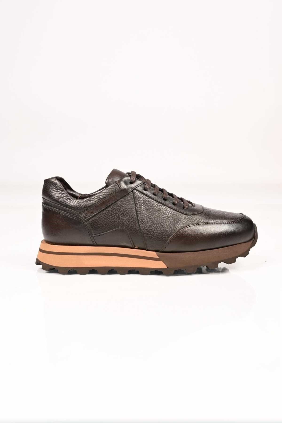 Bestello Lace-Up Genuine Leather Sneakers with EVA Sole 172-64176 Men's Shoes