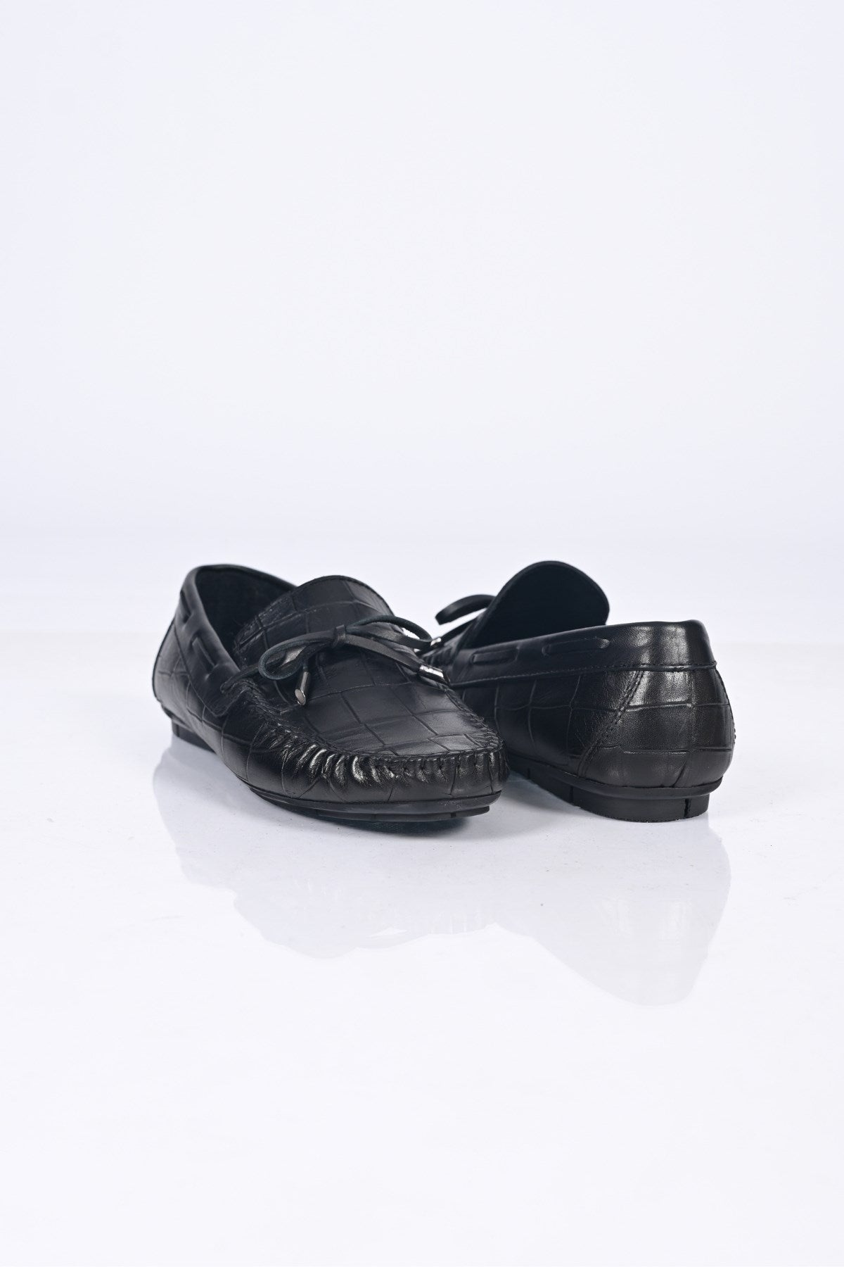 Bestello Slip-On Loafers with Bow, Genuine Leather, Polyurethane Sole, Model 028-2068-26Y Men's Shoes