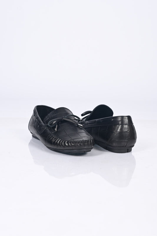 Bestello Slip-On Loafers with Bow, Genuine Leather, Polyurethane Sole, Model 028-2068-26Y Men's Shoes