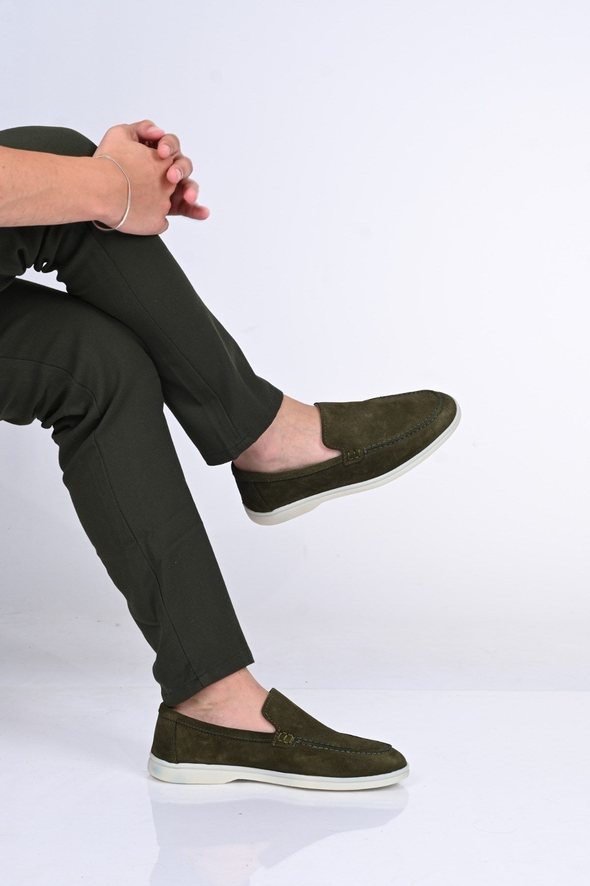 Bestello Slip-On Genuine Leather Loafers with Rubber Sole 028-2000 Men's Shoes