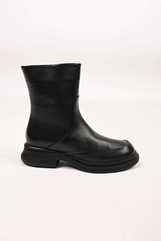 Bestello Lace-Free Zip-Up Genuine Leather Casual Boots with Thermo Sole 336-01189 Women's Boots