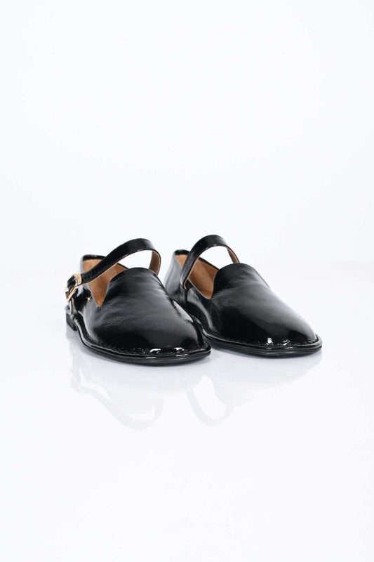 Bestello Slip-On Single-Strap Buckled Thermo Sole Genuine Patent Leather Ballet Flats 332-25512 Women's Shoes