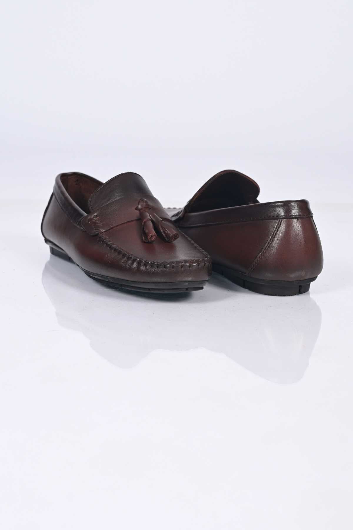 Bestello Genuine Leather Loafers with Tassels, Slip-On, Polyurethane Sole, 028-2021-26Y Men's Shoes