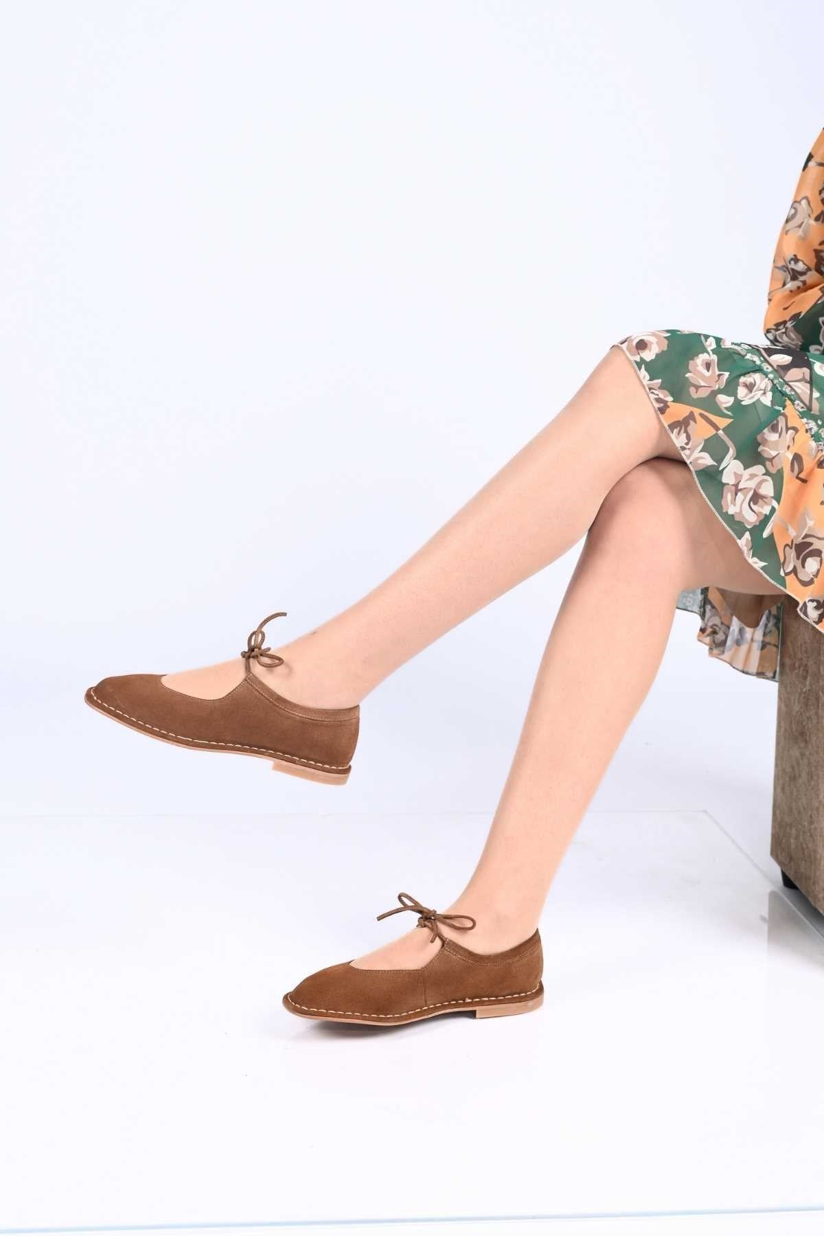 Bestello Lace-Up Genuine Leather Ballet Flats with Thermo Sole 332-25520 Women's Shoes