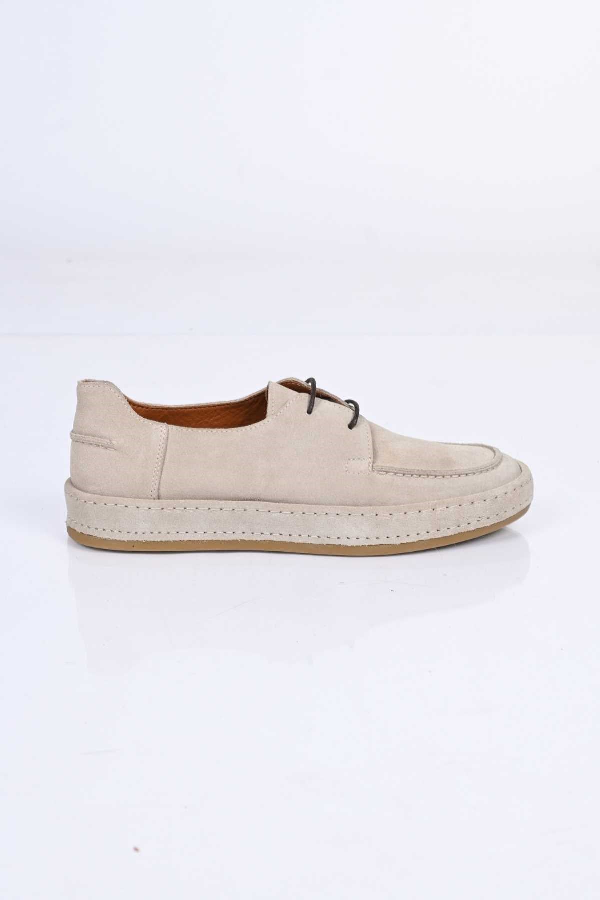 Bestello Lace-Up Genuine Leather Loafers with Rubber Sole 174-1875 Men's Shoes