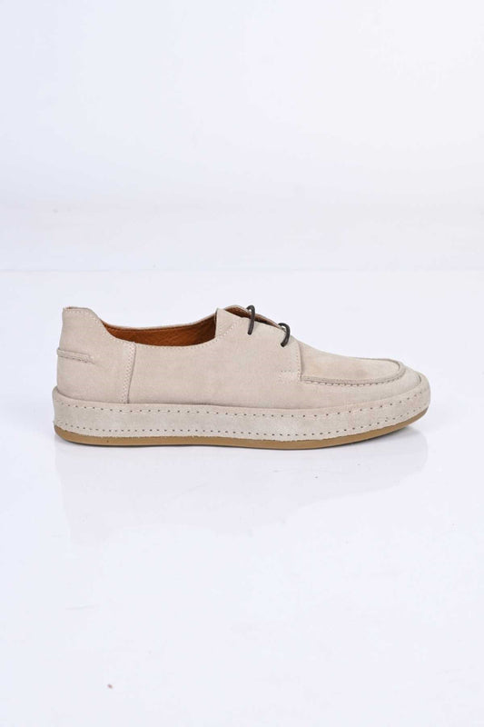 Bestello Lace-Up Genuine Leather Loafers with Rubber Sole 174-1875 Men's Shoes