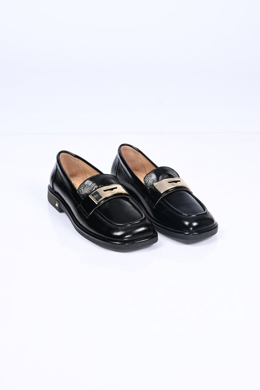 Bestello Genuine Leather Loafer with Buckle, Slip-On, Thermo Sole 340-1988 Women's Shoes