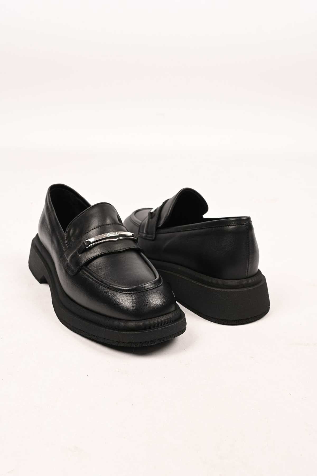 Bestello Slip-On Buckled Thermo Sole Genuine Leather Casual 334-1845-28 Women's Shoes