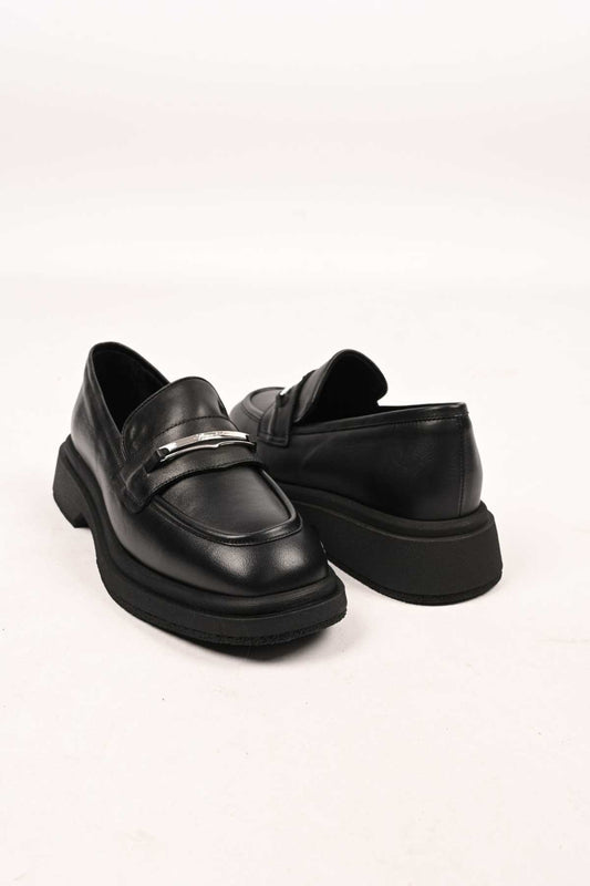 Bestello Slip-On Buckled Thermo Sole Genuine Leather Casual 334-1845-28 Women's Shoes